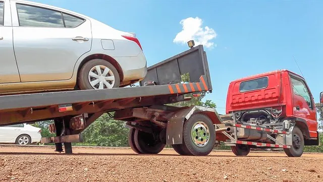 A car being collected